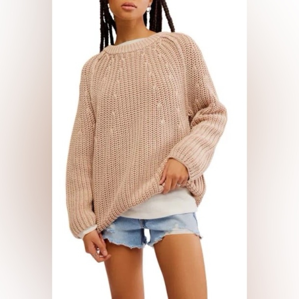 TAKE ME HOME COTTON SWEATER IN Sandcastle - Picture 1 of 10